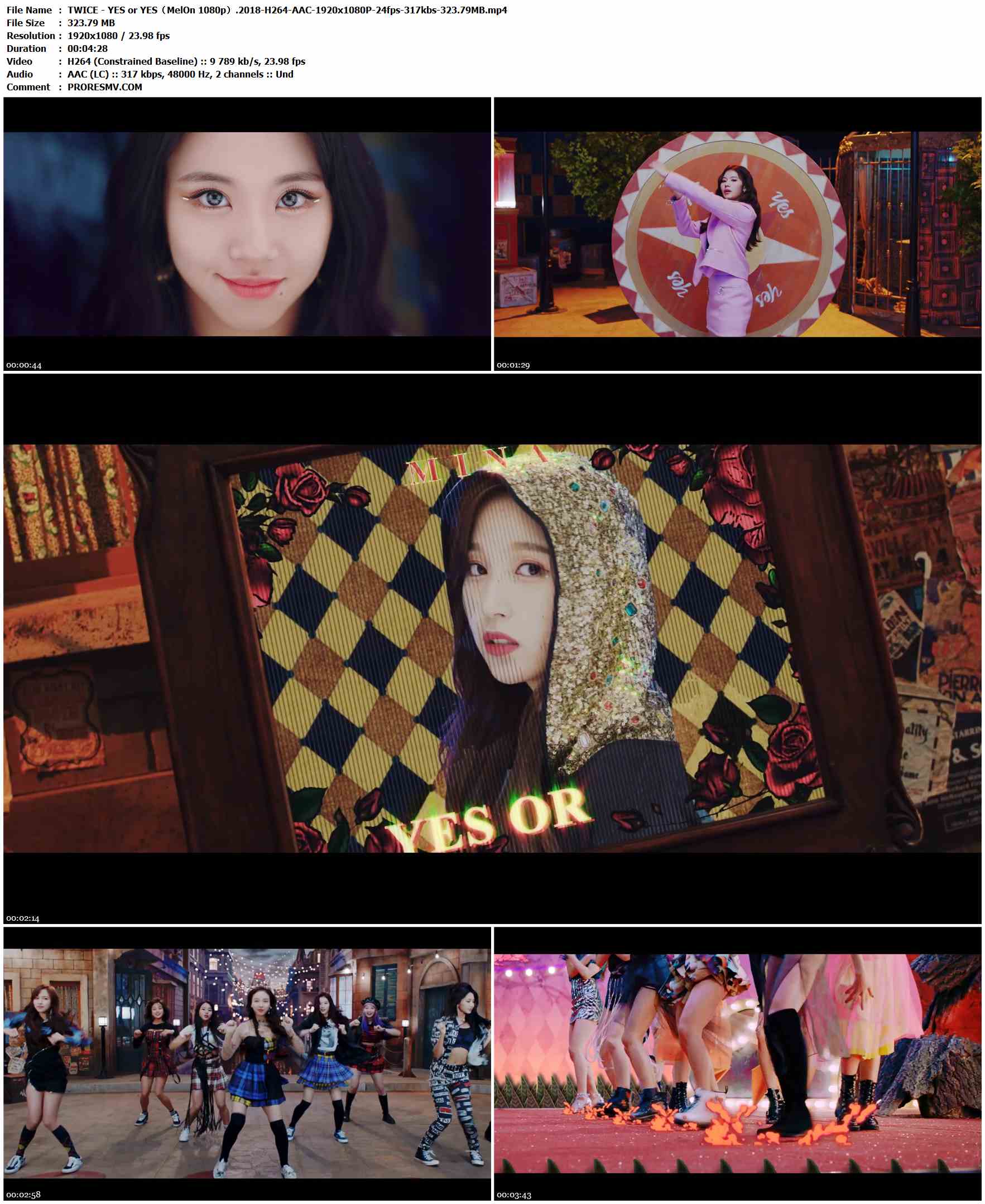 TWICE - YES or YES（MelOn 1080p）.2018-H264-AAC-1920x1080P-24fps-317kbs-323.79MB官方MV_高清MV